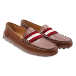 Alabama Surcingle Driving Shoes (Garnet-White) (Chestnut Leather-Logo)