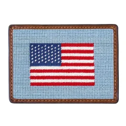 American Flag Card Wallet (Antique Blue)