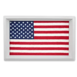 Big American Flag Valet Tray (White Wood)