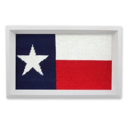 Big Texas Flag Valet Tray (White Wood)