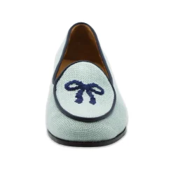 Bow Women's Linen Belgian Loafers (Mist Linen)