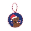 Christmas Chocolate Lab Ornament (Classic Navy)