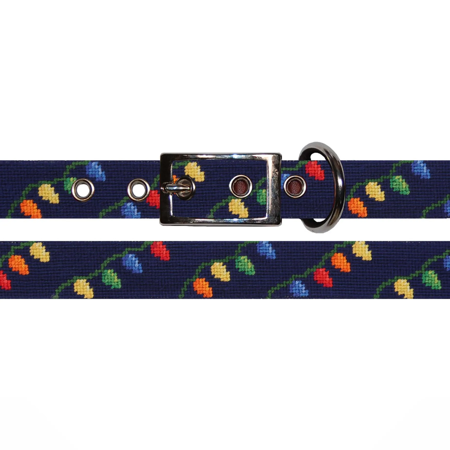 Christmas Lights Dog Collar (Dark Navy)