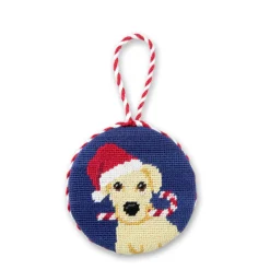 Christmas Yellow Lab Ornament (Classic Navy)