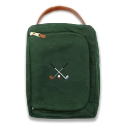 Crossed Clubs Shoe Bag (Hunter Waxed Canvas)