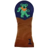 Dancing Bear Driver Headcover (Dark Navy) (Chestnut Leather)