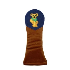 Dancing Bear Hybrid Headcover (Dark Navy) (Chestnut Leather)