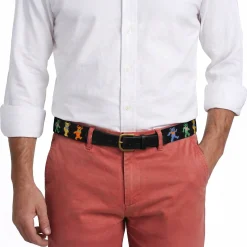 Dancing Bears Belt (Black) (Black Leather)