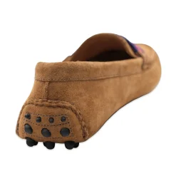 Dancing Bears Driving Shoes (Dark Navy) (Cognac Suede)