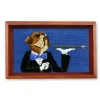 Doggy Butler Valet Tray (Blueberry) (Chestnut Wood)