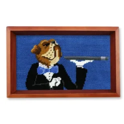 Doggy Butler Valet Tray (Blueberry) (Chestnut Wood)