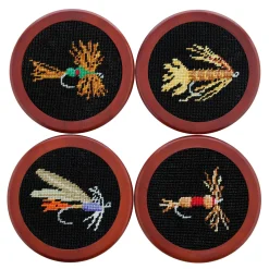 Fishing Flies Coasters (Black)