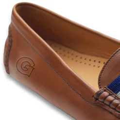 Georgetown Surcingle Driving Shoes (Classic Navy-Grey) (Chestnut Leather - Logo)