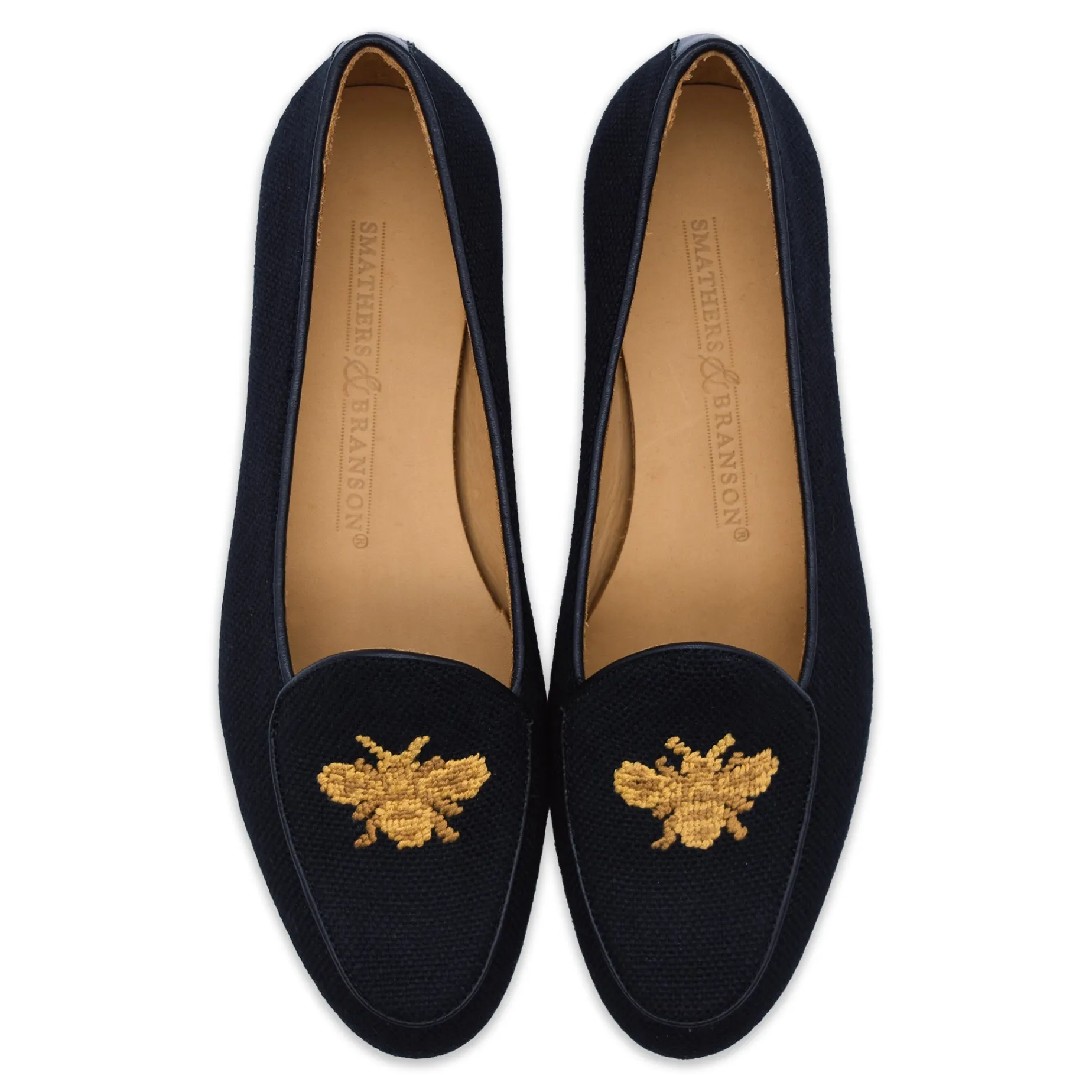 Golden Bee Women's Linen Belgian Loafers (Black Linen)