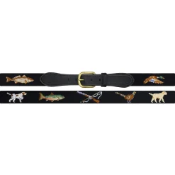 Hunting and Fishing Belt (Black) (Black Leather)
