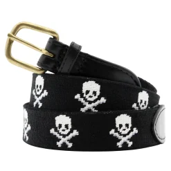 Jolly Roger Belt (Black) (Black Leather)