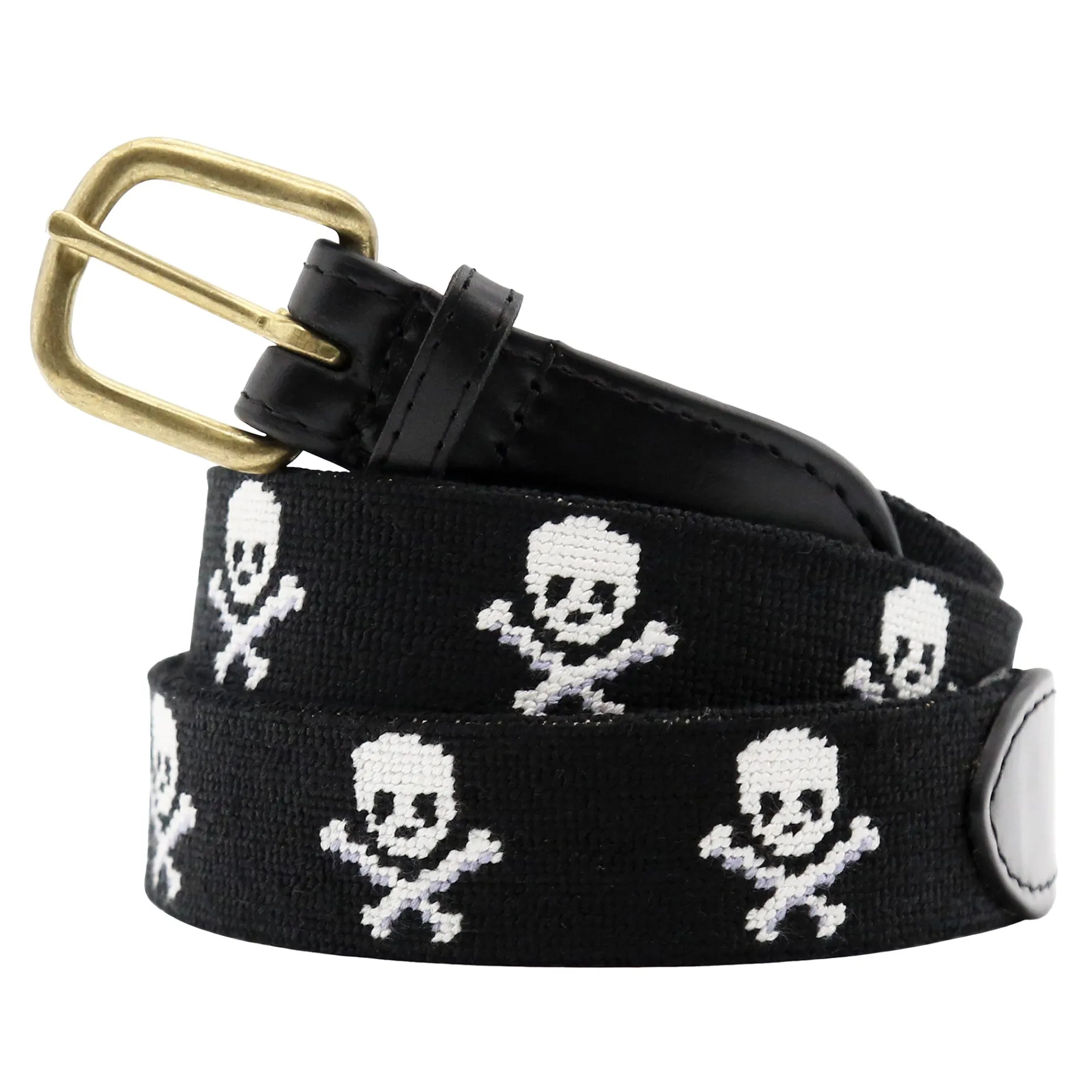 Jolly Roger Belt (Black) (Black Leather)