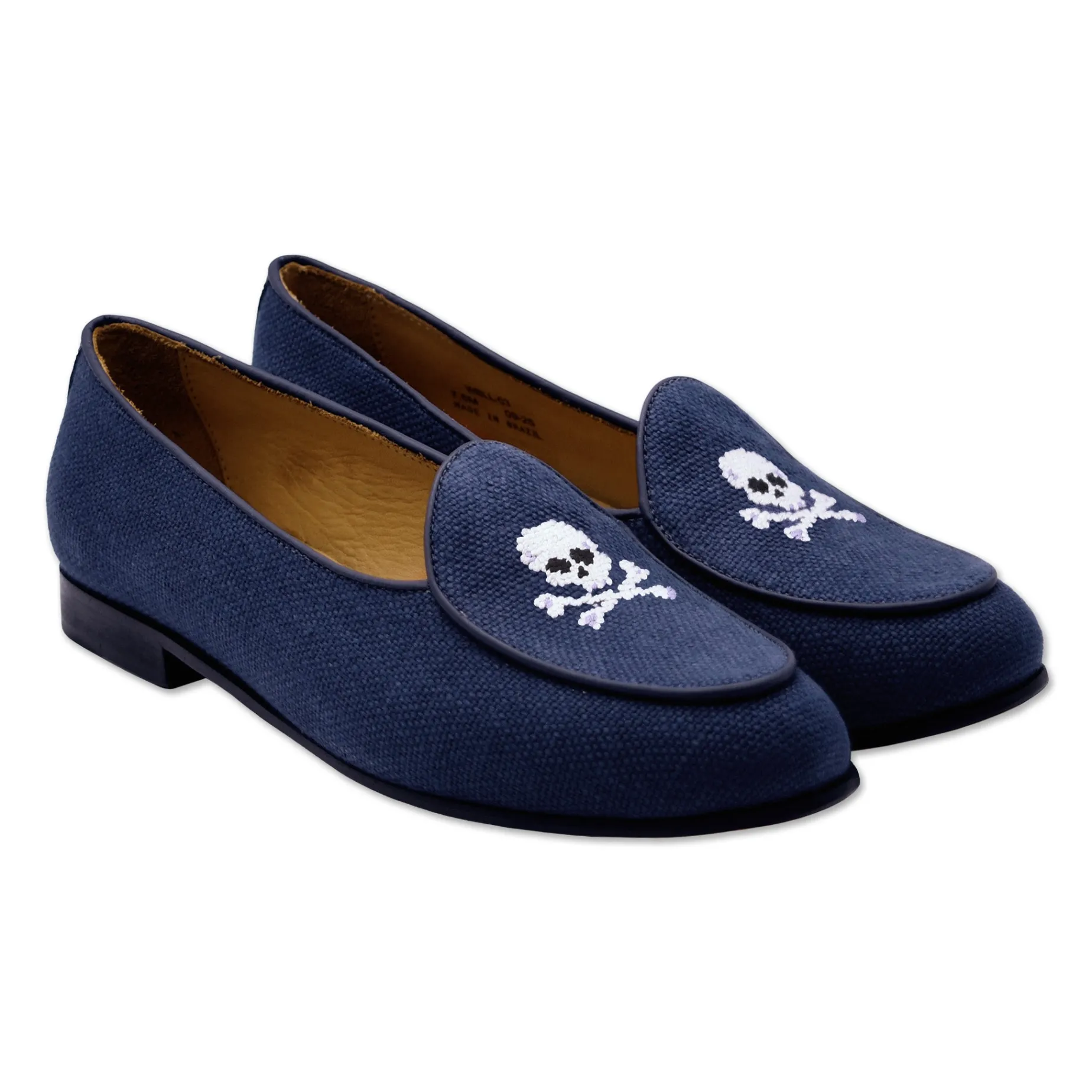 Jolly Roger Women's Linen Belgian Loafers (Navy Linen)