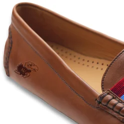 Kansas Surcingle Driving Shoes (Red-Cobalt) (Chestnut Leather-Logo)
