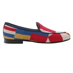 Nautical Flags Pattern Belgian Loafers