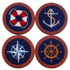 Nautical Life Coasters (Dark Navy)