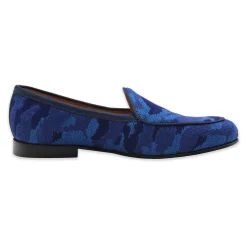 Navy Camo Belgian Loafers