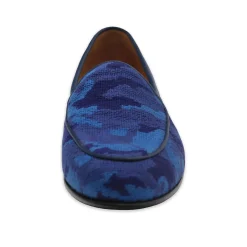 Navy Camo Belgian Loafers