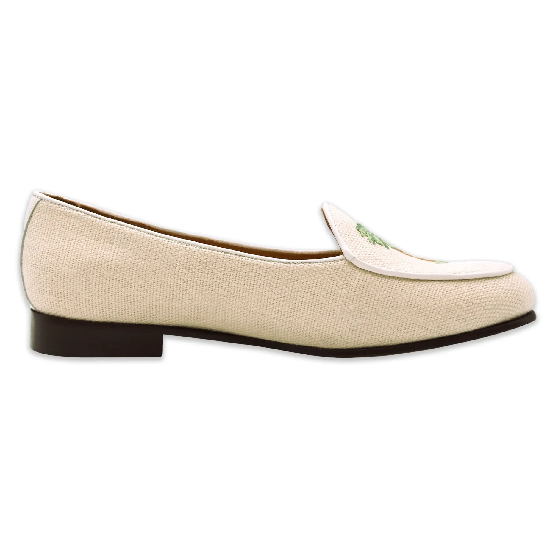 Palm Tree Women's Linen Belgian Loafers (Natural Linen)