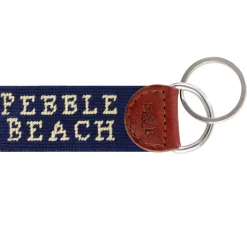 Pebble Beach Logo-Stacked Text Key Fob (Dark Navy)