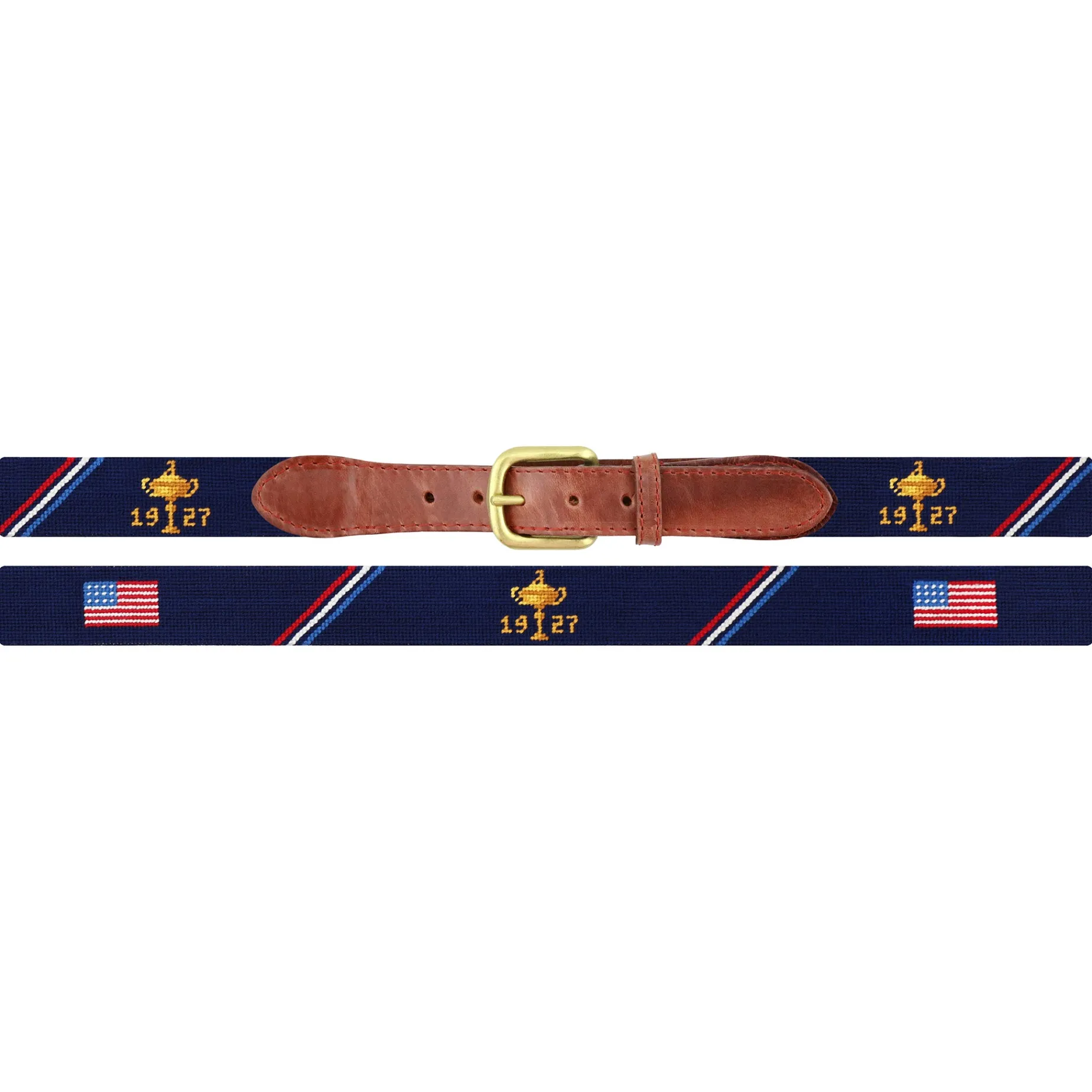 Ryder Cup 1927 Trophy-American Flag Belt (Dark Navy - Triple Stripe)