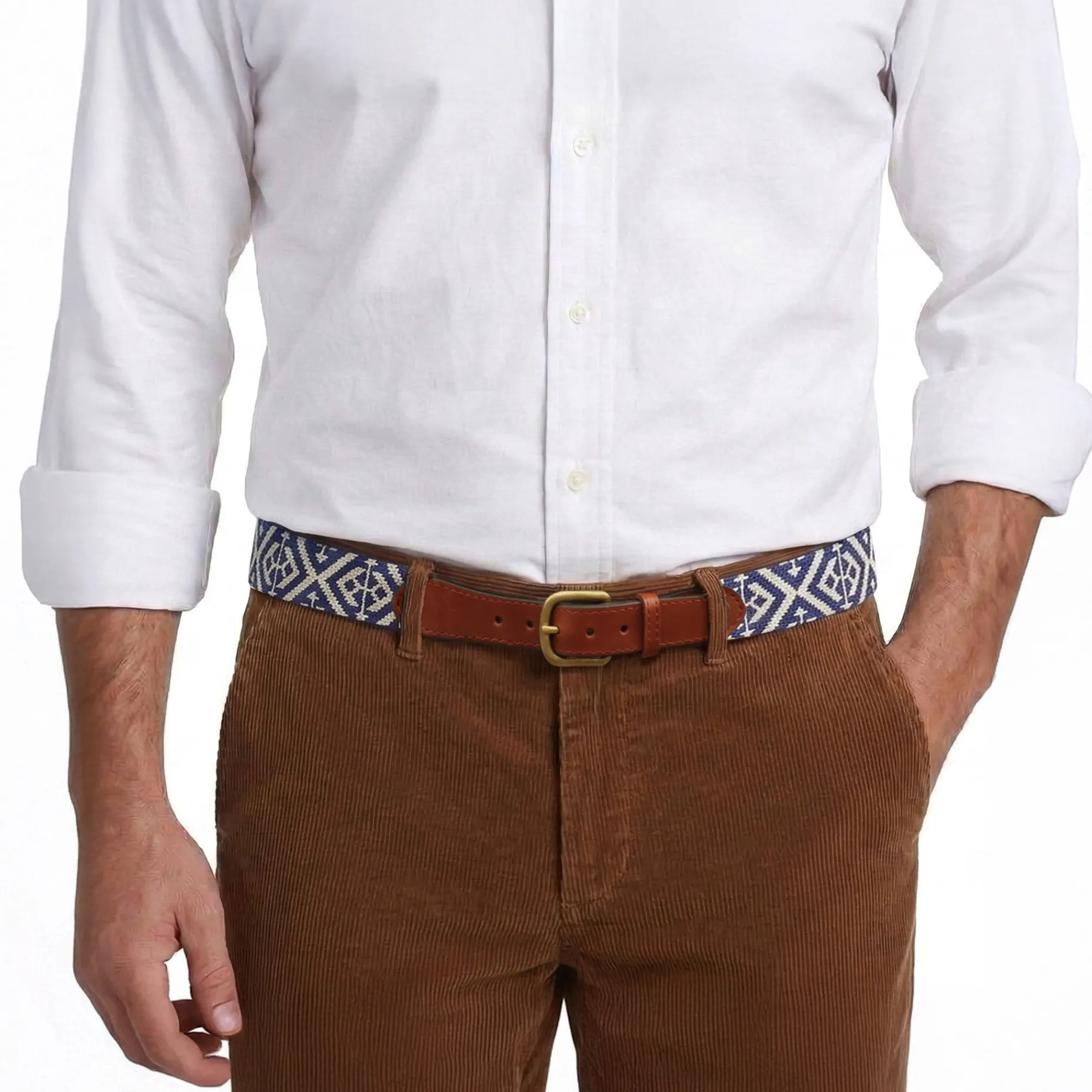 Scarsdale Belt (Classic Navy-Light Khaki)