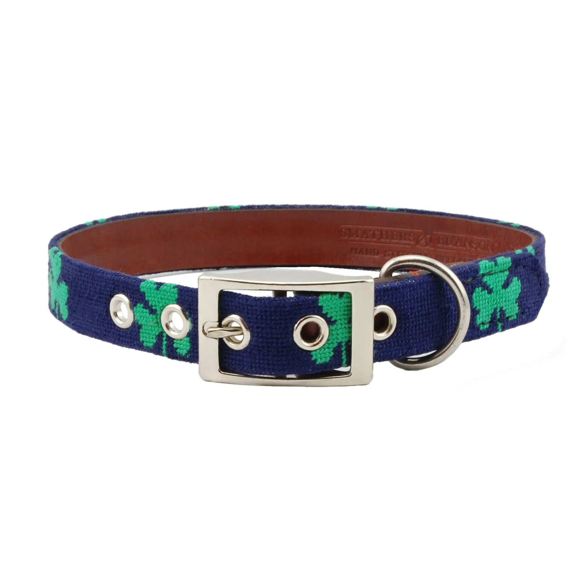 Shamrock Dog Collar (Dark Navy)