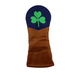 Shamrock Fairway Headcover (Dark Navy) (Chestnut Leather)