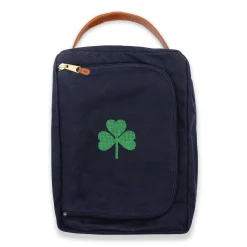Shamrock Shoe Bag (Navy Waxed Canvas)
