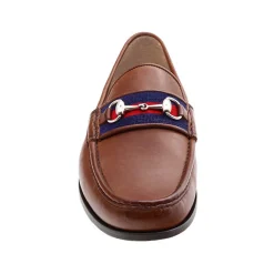 Surcingle Downing Bit Loafers (Dark Navy-Red) (Chestnut Leather)