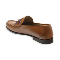Surcingle Downing Bit Loafers (Dark Navy-Red) (Saddle Leather)