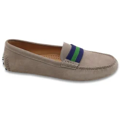 Surcingle Driving Shoes (Dark Navy-Forest) (Smoke Suede)