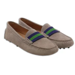 Surcingle Driving Shoes (Dark Navy-Forest) (Smoke Suede)