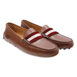 Texas A&M Surcingle Driving Shoes (Maroon-White) (Chestnut Leather-Logo)