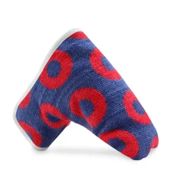 The Donut Pattern Putter Headcover (Classic Navy - Red Donuts)