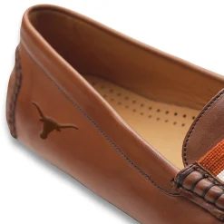 University of Texas Surcingle Driving Shoes (Burnt Orange-White) (Chestnut Leather-Logo)