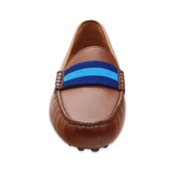 Villanova Surcingle Driving Shoes (Classic Navy-Azure) (Chestnut Leather-Logo)