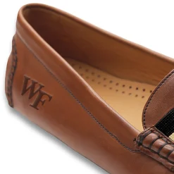 Wake Forest Surcingle Driving Shoes (Black-Dark Khaki) (Chestnut Leather-Logo)