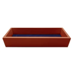 Yellow Lab Walking Valet Tray (Classic Navy) (Chestnut Wood)